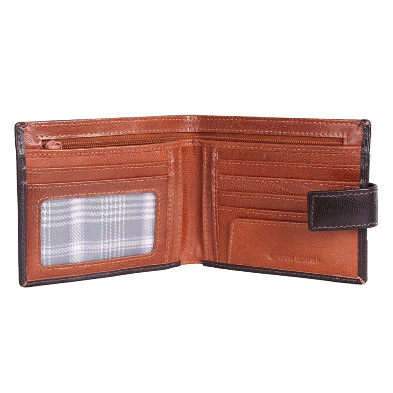LFW001 Millennium – 5CC Bi fold Wallet with I.D, Zip in Note Section and Tab