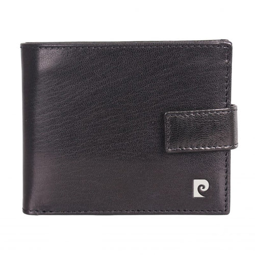 Pierre Cardin Bar Fleur Black Leather Bifold Tab Wallet