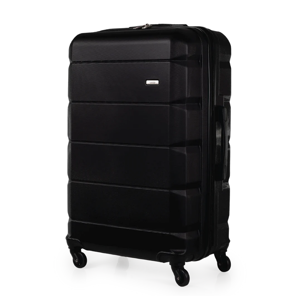 Black suitcase on a white background