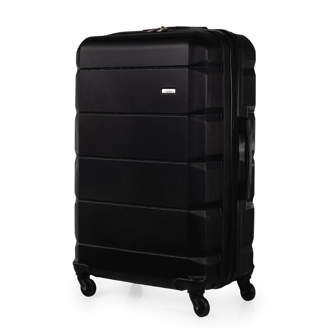 Black suitcase on a white background