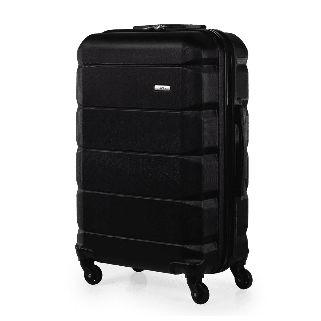 Black suitcase on a white background