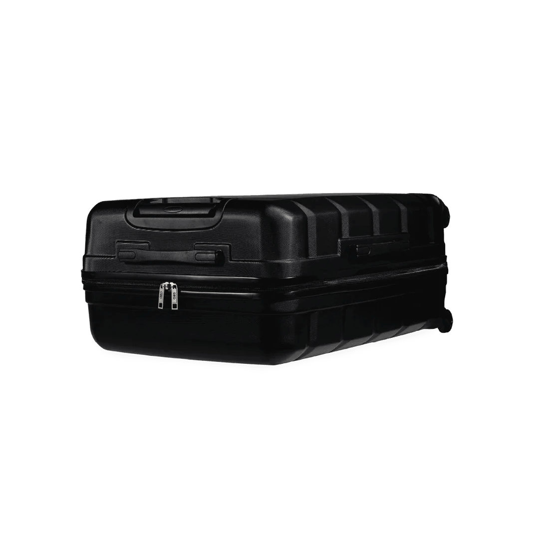 Black suitcase on a white background