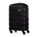 Black suitcase with wheels on a white background