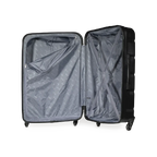 Black suitcase with open lid on a white background