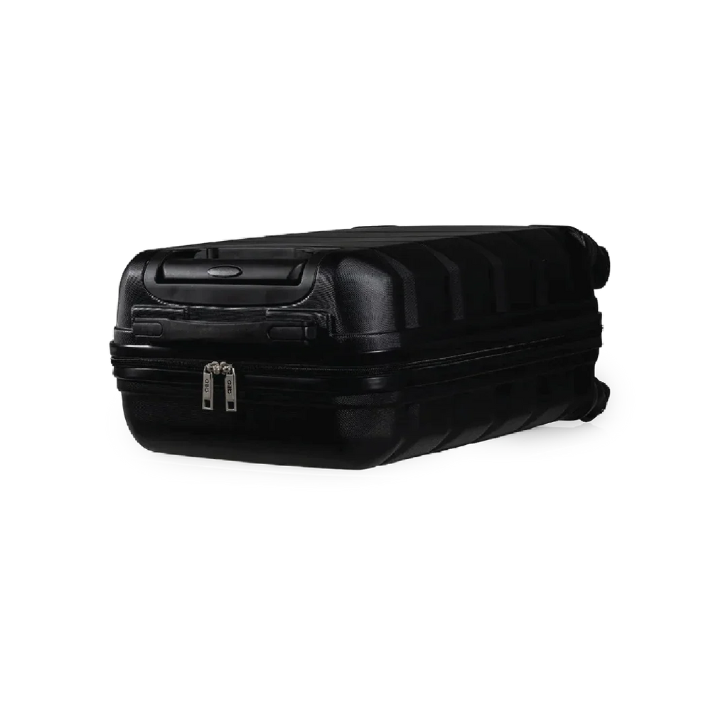 Black suitcase on a white background