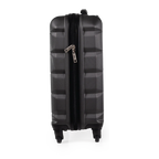 Black suitcase with a textured pattern on a white background