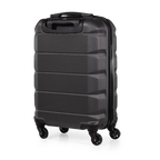 Black suitcase with wheels on a white background