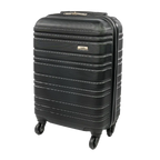 Black suitcase with visible brand logo on a white background