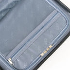 Suitcase with a zipper open on a white background