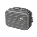 Gray suitcase with a handle on a white background
