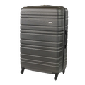 Gray suitcase with a textured surface on a white background