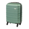 Green suitcase with a visible brand logo on a white background