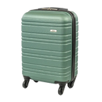 Green suitcase with a visible brand logo on a white background