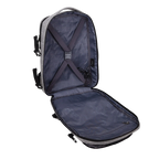 Open backpack with pattern inside on a white background