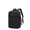 Black backpack on a white background