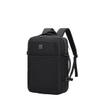 Black backpack on a white background