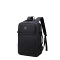 Black backpack on a white background