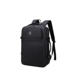 Black backpack on a white background
