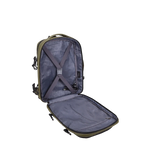 Open backpack showing storage inside.