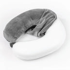 Gray travel pillow on a white background