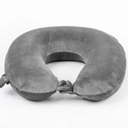 Gray travel neck pillow on a white background