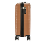 Brown suitcase with black zipper on a white background