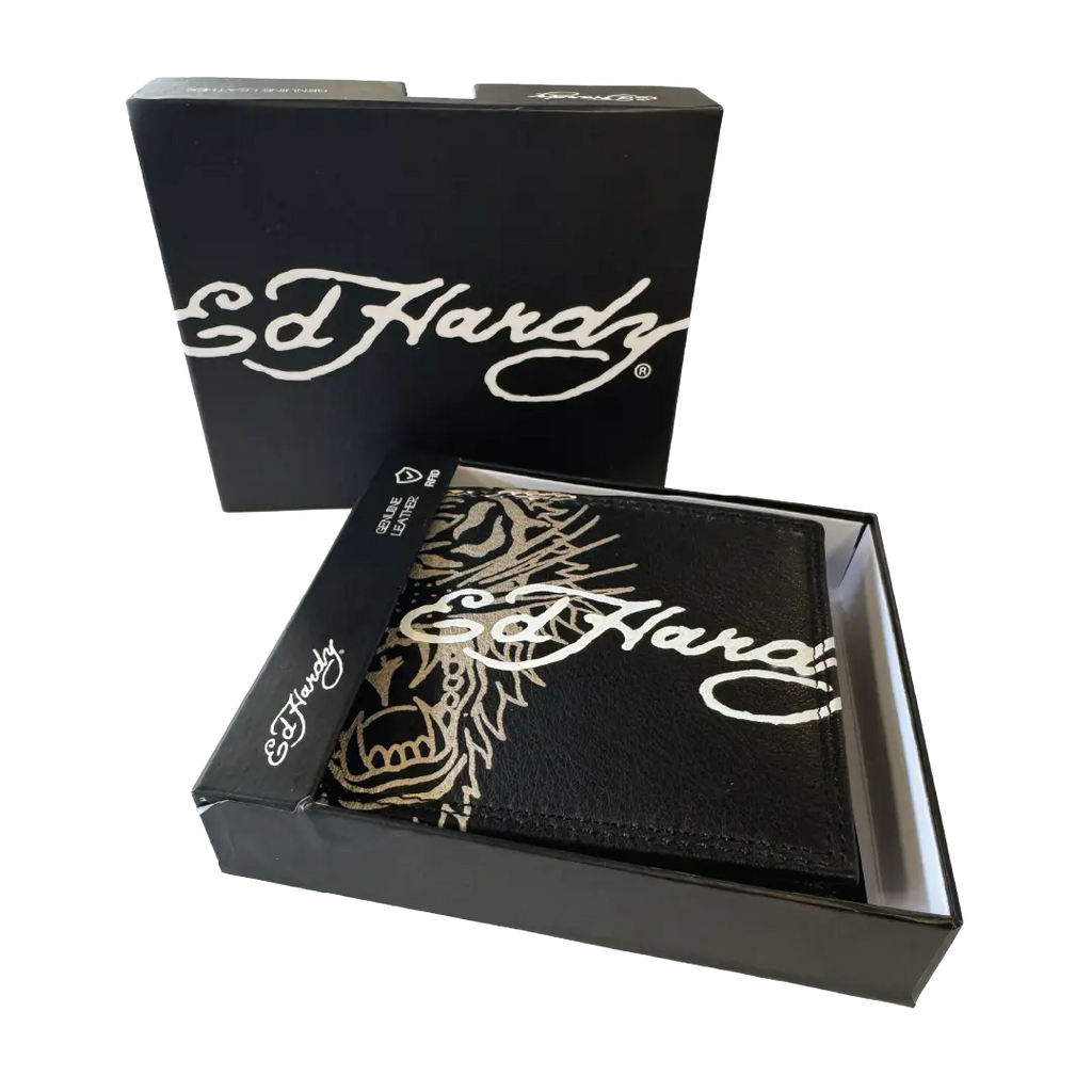 Ed Hardy Iconic Gold Tiger Coin Wallet