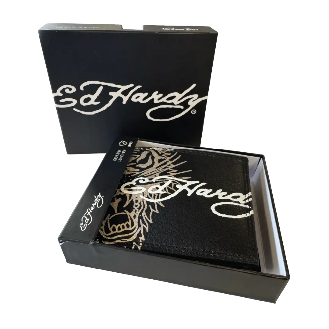 Ed Hardy Iconic Gold Tiger Coin Wallet