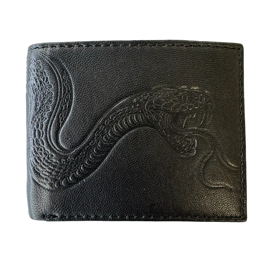 Ed Hardy Embossed Snake Flip Wallet