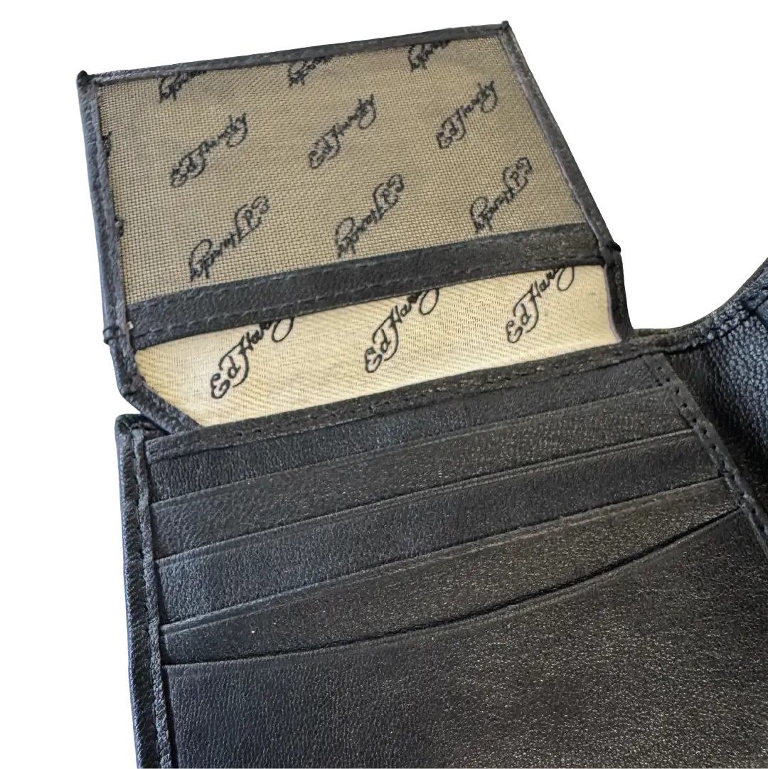 Ed Hardy Embossed Snake Flip Wallet