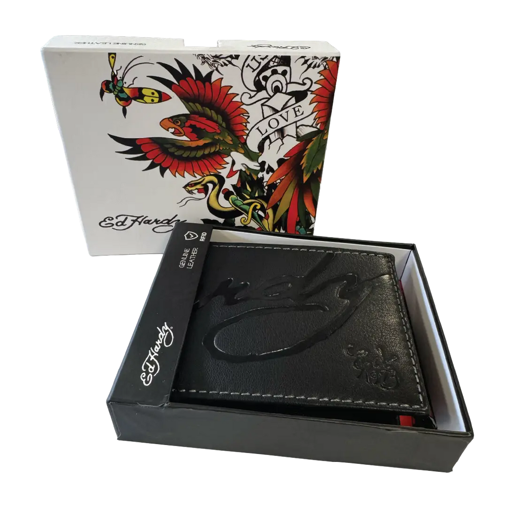 Ed Hardy Embossed Signature Bifold Wallet
