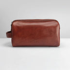 Tan Leather Wash Bag - Bags For All