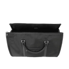 Black bag with a handle on a white background