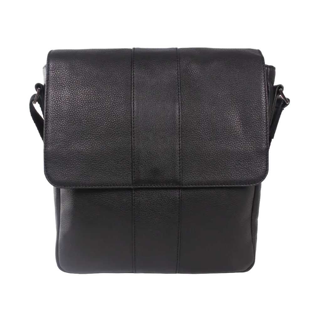 Gino Ferrari Thatcham Leather Messenger Bag in black