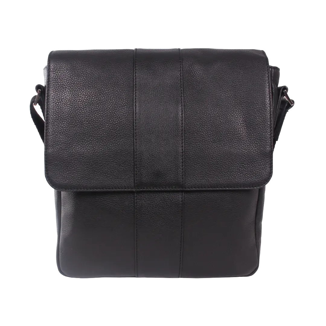 Gino Ferrari Thatcham Leather Messenger Bag in black
