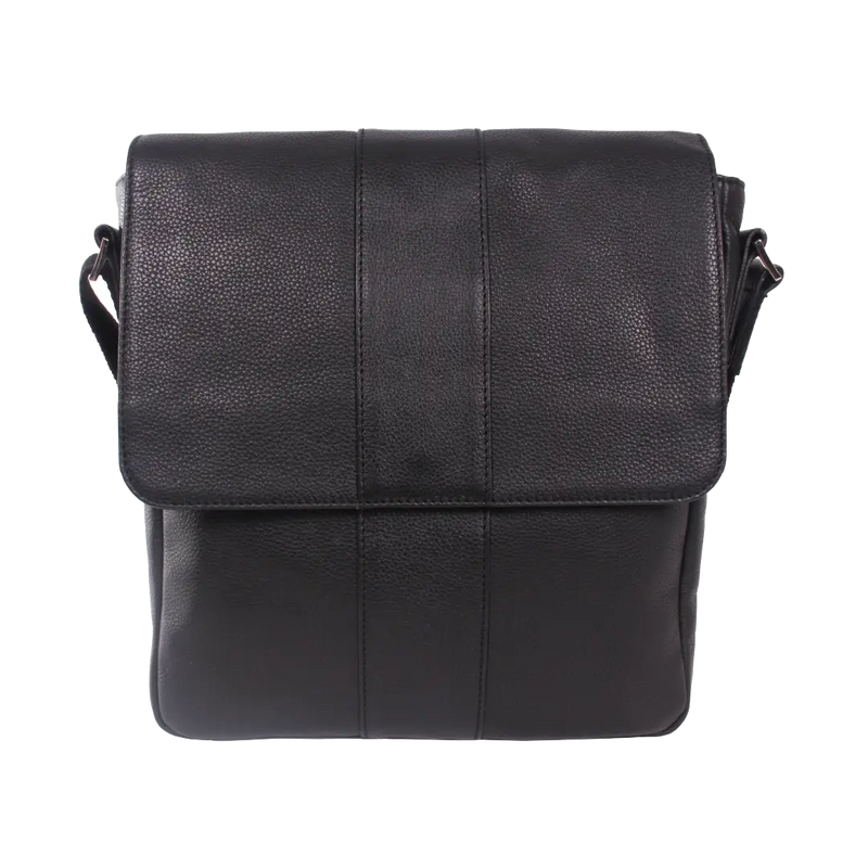Gino Ferrari Thatcham Leather Messenger Bag in black