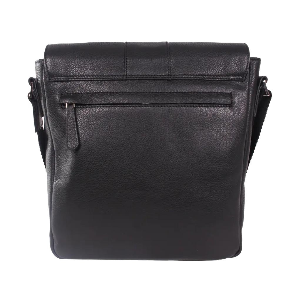 Gino Ferrari Thatcham Leather Messenger Bag in black