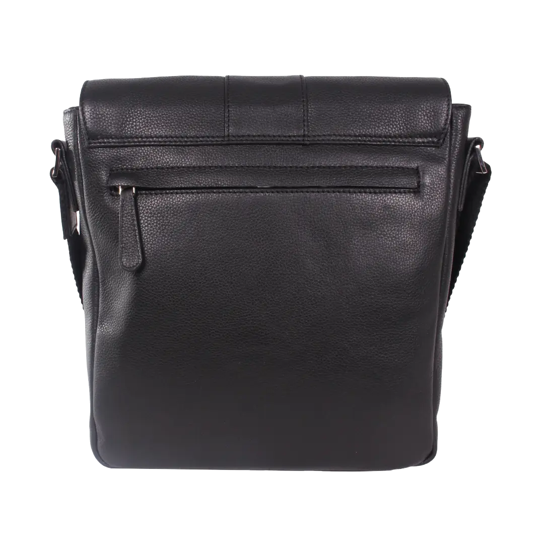 Gino Ferrari Thatcham Leather Messenger Bag in black