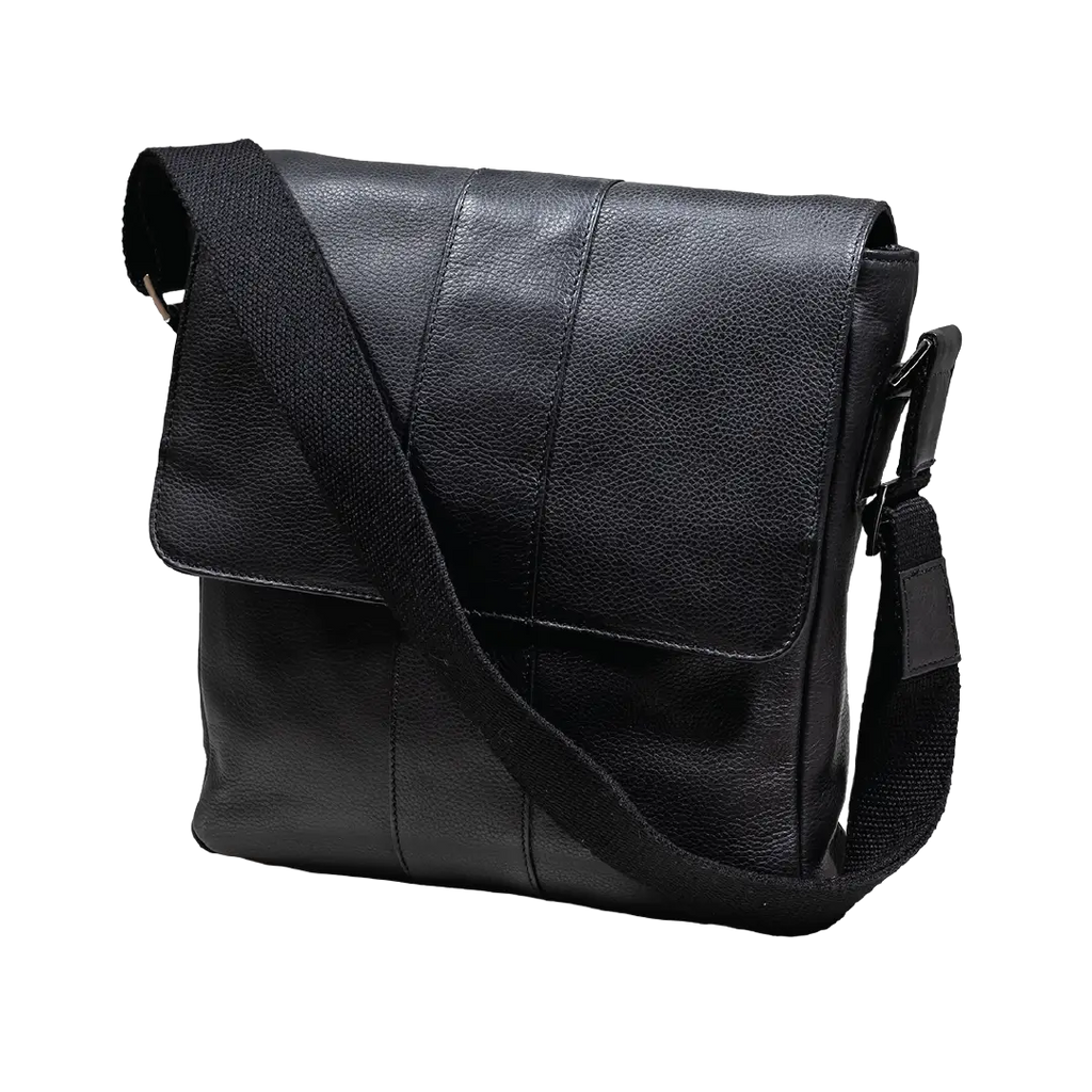 Gino Ferrari Thatcham Leather Messenger Bag in black