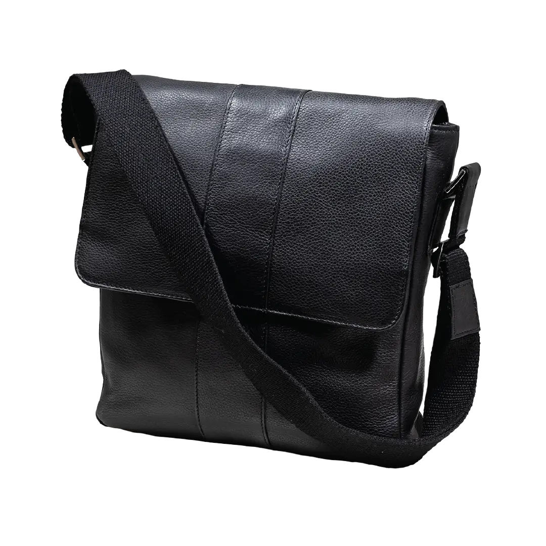Gino Ferrari Thatcham Leather Messenger Bag in black
