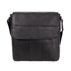 Gino Ferrari Marlow Leather Messenger Bag in black