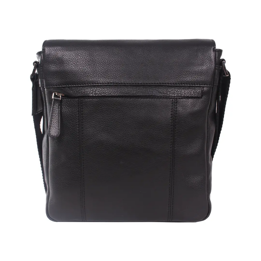 Gino Ferrari Marlow Leather Messenger Bag in black