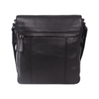 Gino Ferrari Marlow Leather Messenger Bag in black