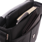 Gino Ferrari Marlow Leather Messenger Bag in black