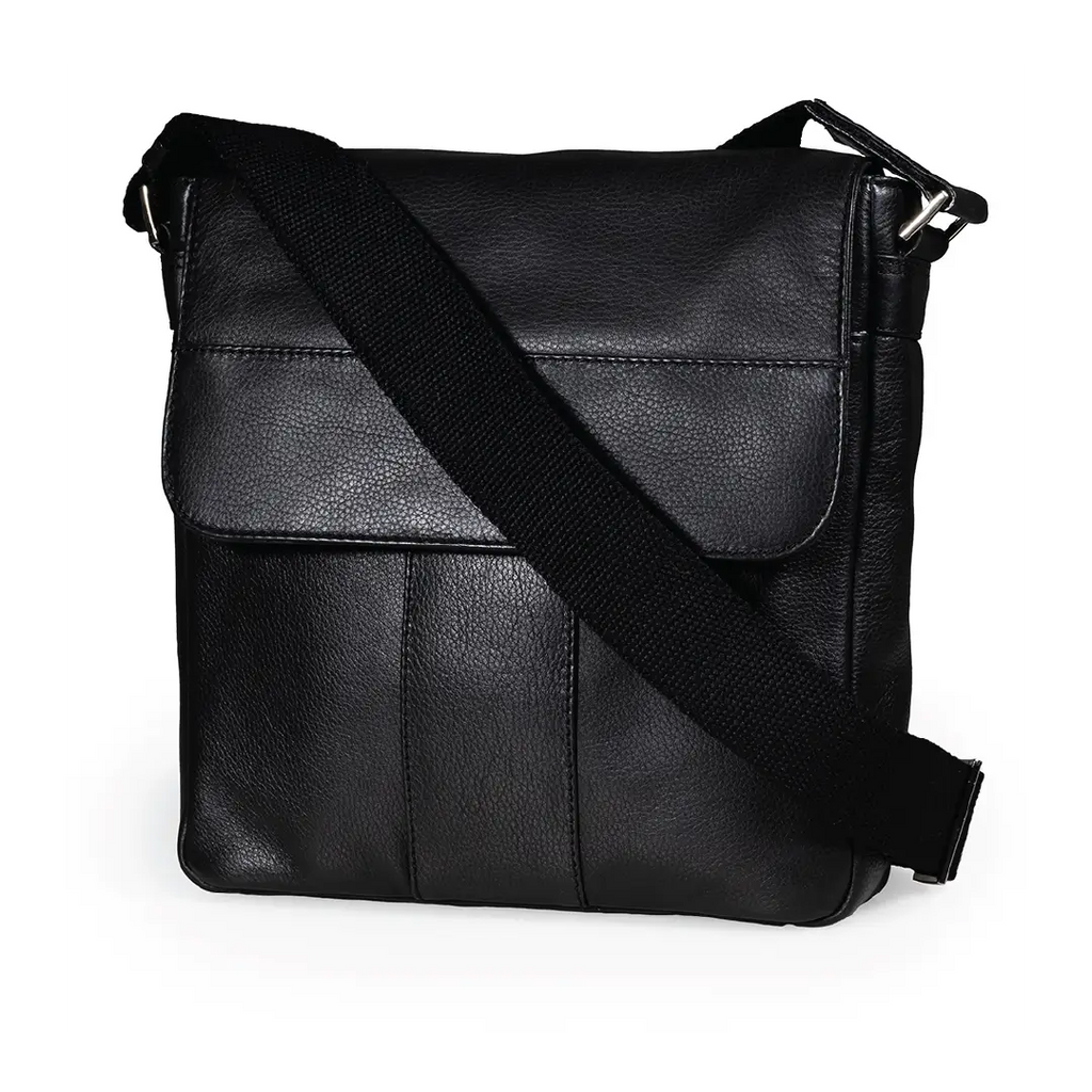Gino Ferrari Marlow Leather Messenger Bag in black