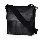 Gino Ferrari Marlow Leather Messenger Bag in black