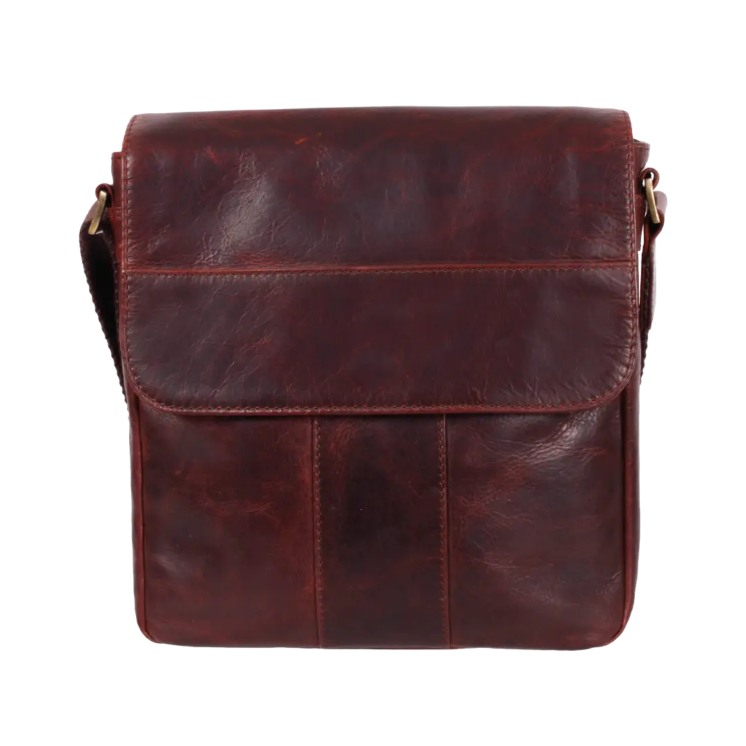 Gino Ferrari Marlow Leather Messenger Bag in tan
