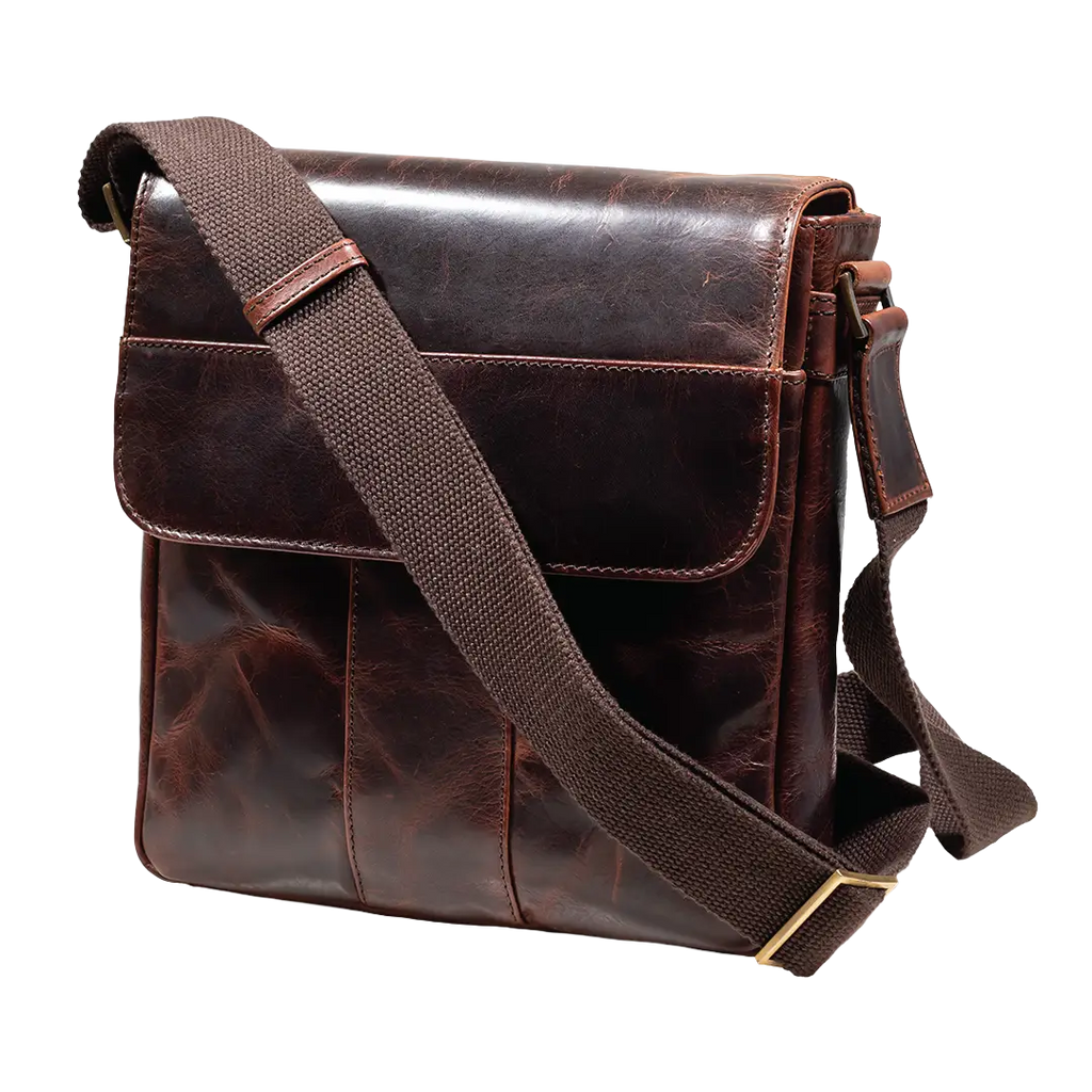 Gino Ferrari Marlow Leather Messenger Bag in tan