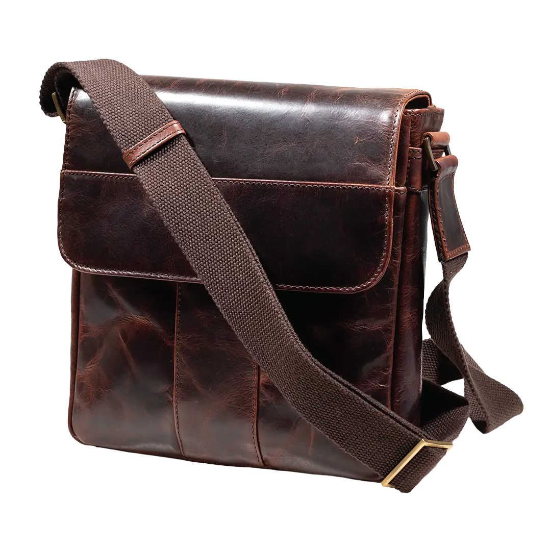 Gino Ferrari Marlow Leather Messenger Bag in tan