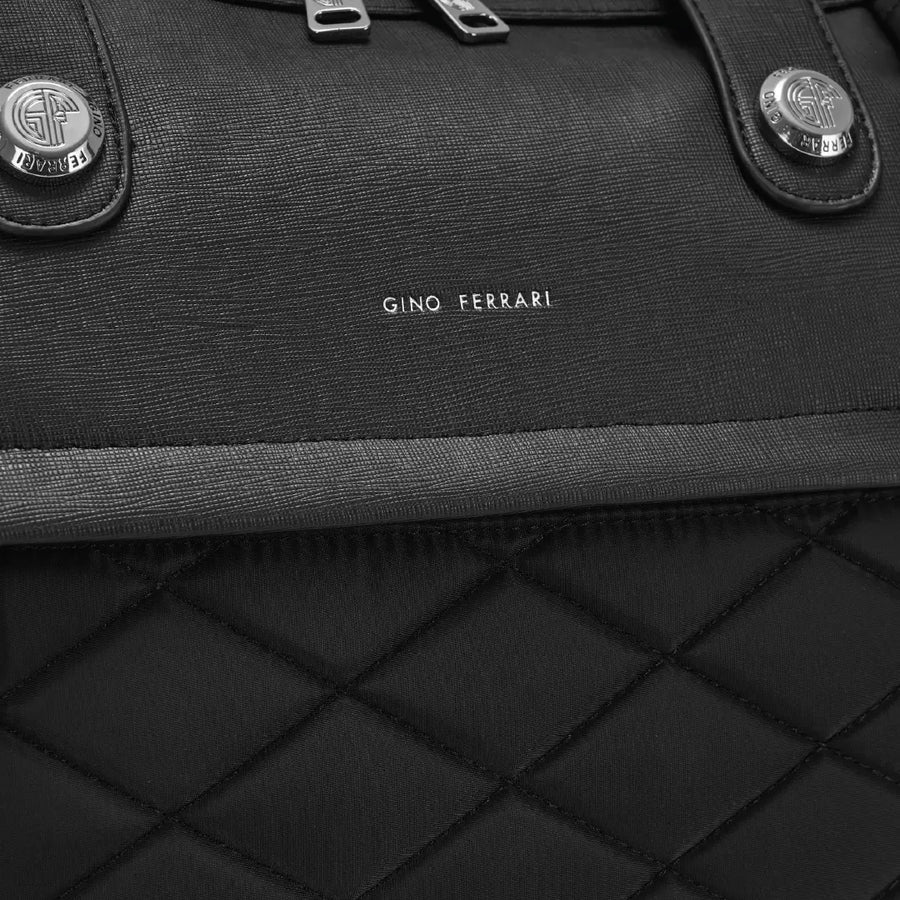 Quilted Nylon & Saffiano Trim